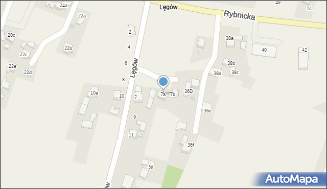 Rzuchów, Lęgów, 7a, mapa Rzuchów