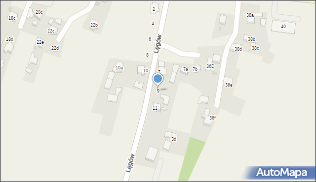 Rzuchów, Lęgów, 9, mapa Rzuchów