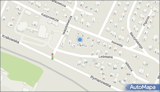 Sanok, Leśmiana Bolesława, 9, mapa Sanok