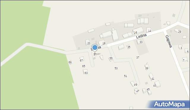 Sasino, Leśna, 57, mapa Sasino