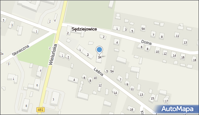 Sędziejowice, Leśna, 3A, mapa Sędziejowice