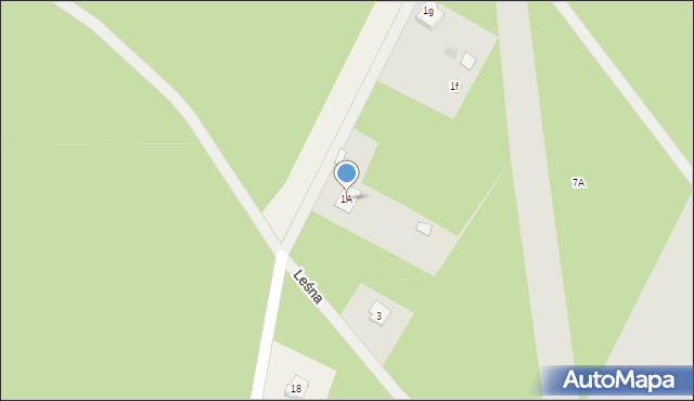 Serock, Leśna, 1A, mapa Serock