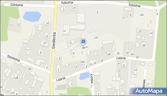 Seroczyn, Leśna, 8A, mapa Seroczyn