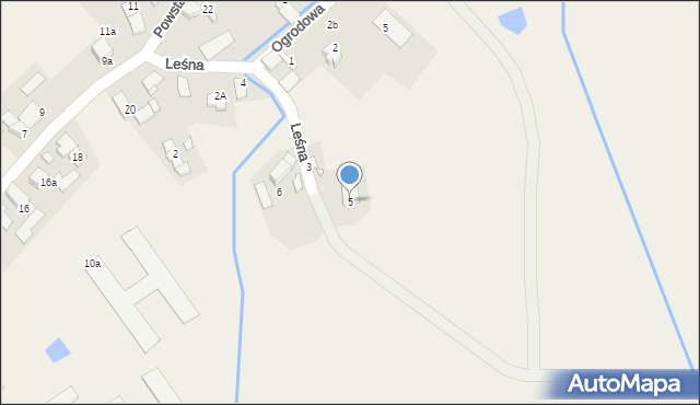 Sidzina, Leśna, 5, mapa Sidzina