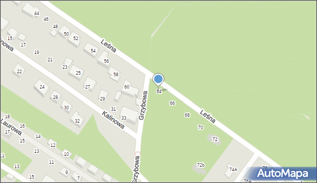 Siedlce, Leśna, 64, mapa Siedlce
