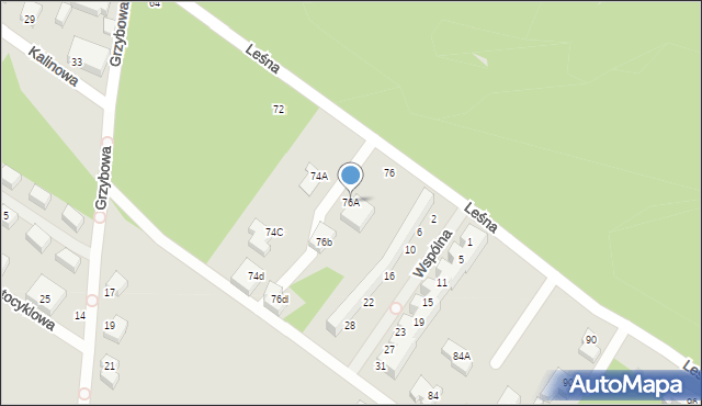 Siedlce, Leśna, 76A, mapa Siedlce