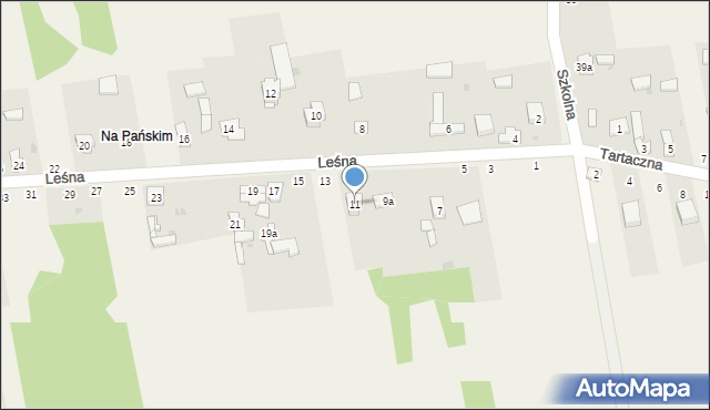 Siedlec, Leśna, 11, mapa Siedlec