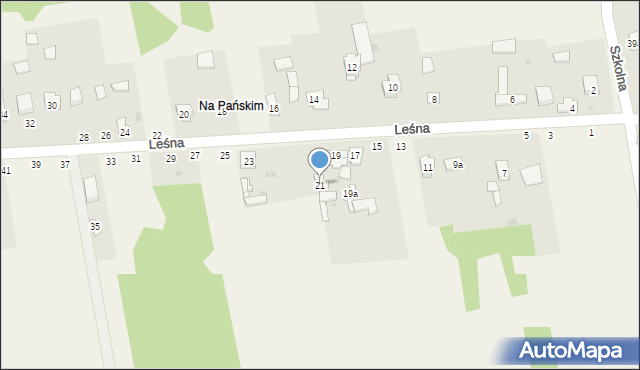 Siedlec, Leśna, 21, mapa Siedlec