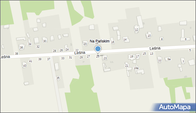 Siedlec, Leśna, 25, mapa Siedlec