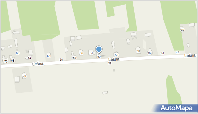 Siedlec, Leśna, 52, mapa Siedlec