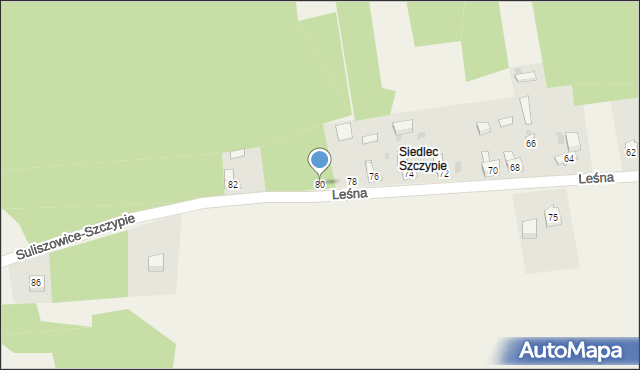 Siedlec, Leśna, 80, mapa Siedlec