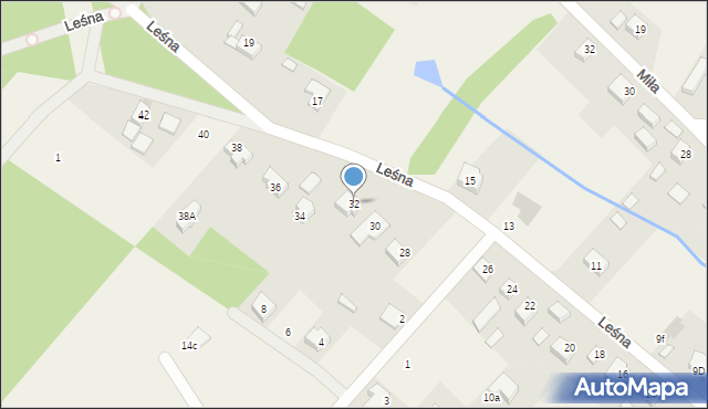 Siedlec, Leśna, 32, mapa Siedlec