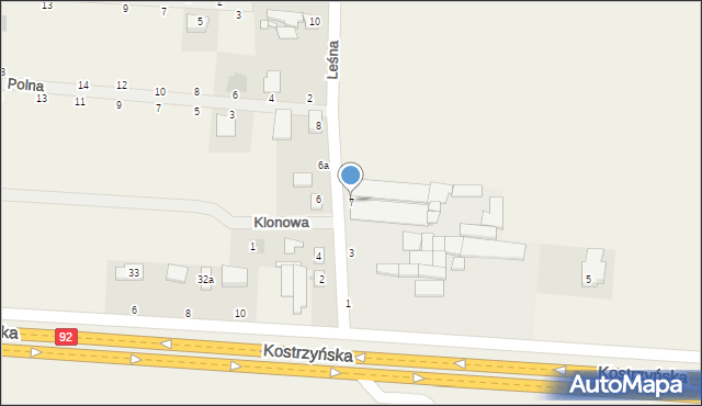 Siedlec, Leśna, 7, mapa Siedlec