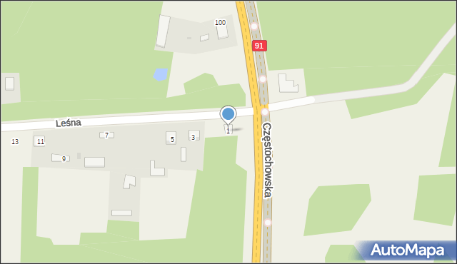 Siedlec Mały, Leśna, 1, mapa Siedlec Mały