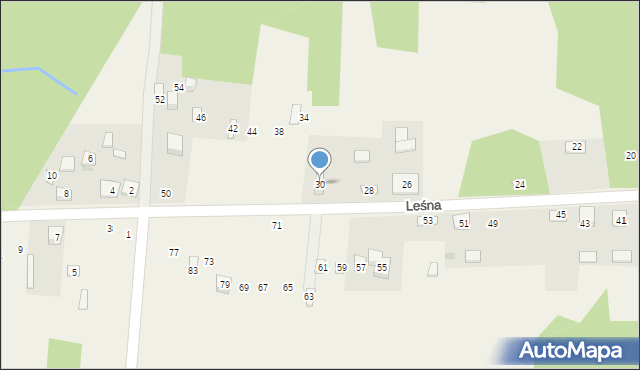 Siedlec Mały, Leśna, 30, mapa Siedlec Mały