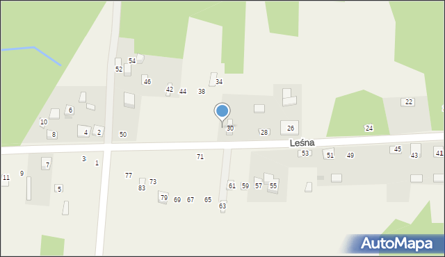 Siedlec Mały, Leśna, 32, mapa Siedlec Mały