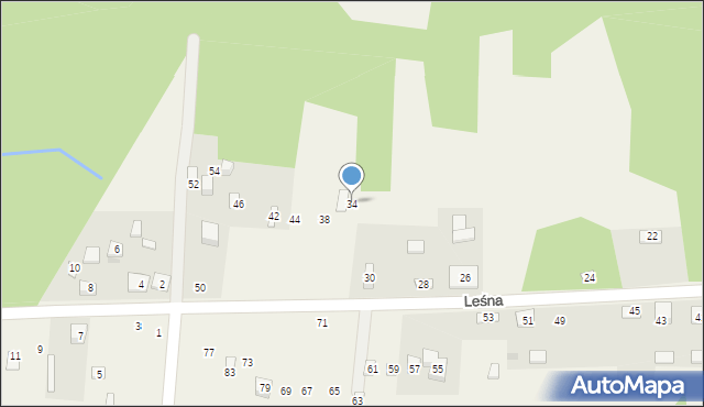 Siedlec Mały, Leśna, 34, mapa Siedlec Mały