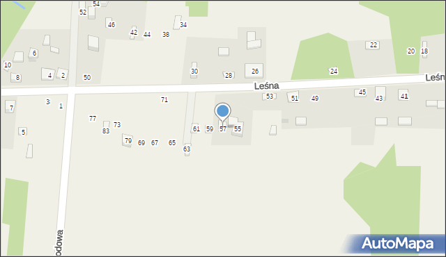 Siedlec Mały, Leśna, 57, mapa Siedlec Mały