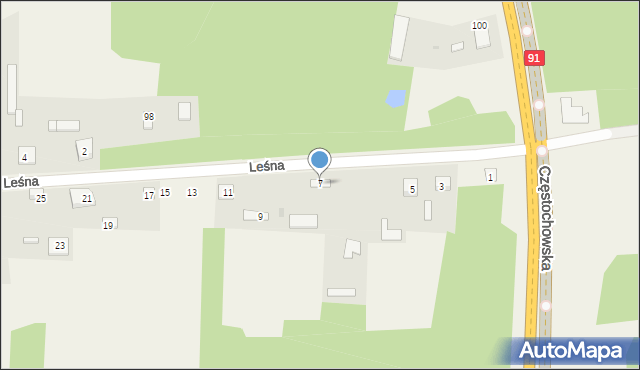 Siedlec Mały, Leśna, 7, mapa Siedlec Mały