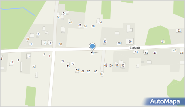 Siedlec Mały, Leśna, 71, mapa Siedlec Mały