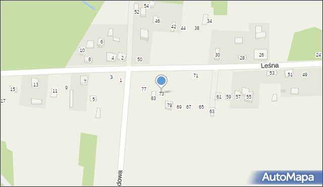 Siedlec Mały, Leśna, 73, mapa Siedlec Mały
