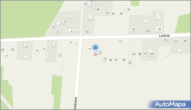 Siedlec Mały, Leśna, 83, mapa Siedlec Mały