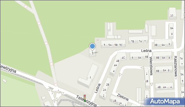 Siemianowice Śląskie, Leśna, 3, mapa Siemianowice Śląskie