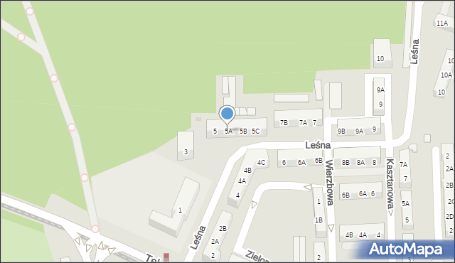 Siemianowice Śląskie, Leśna, 5A, mapa Siemianowice Śląskie