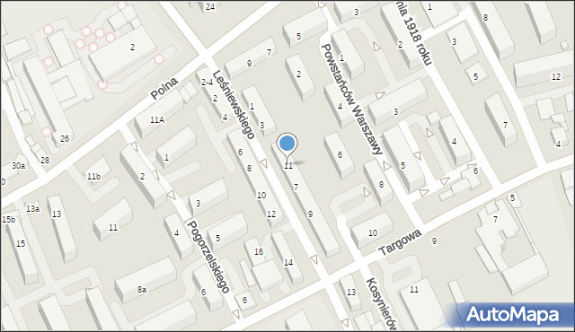 Sieradz, Leśniewskiego Apolinarego, ks., 11, mapa Sieradz