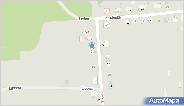 Sieraków, Leśna, 71, mapa Sieraków
