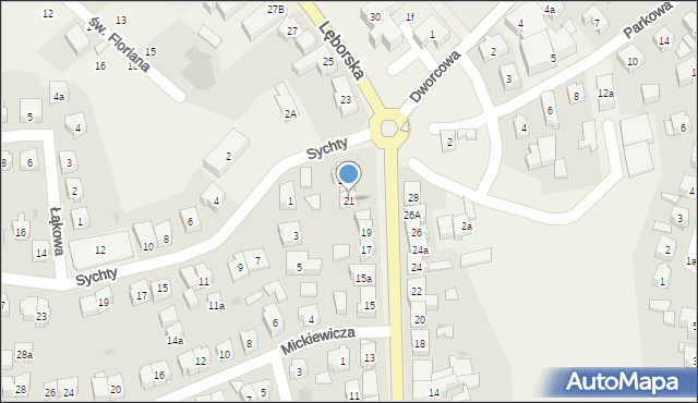 Sierakowice, Lęborska, 21, mapa Sierakowice