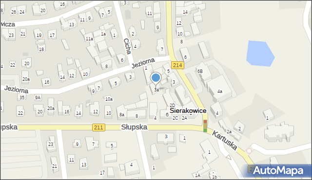 Sierakowice, Lęborska, 3a, mapa Sierakowice