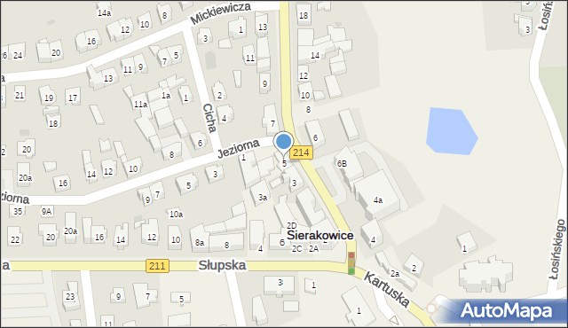Sierakowice, Lęborska, 5, mapa Sierakowice