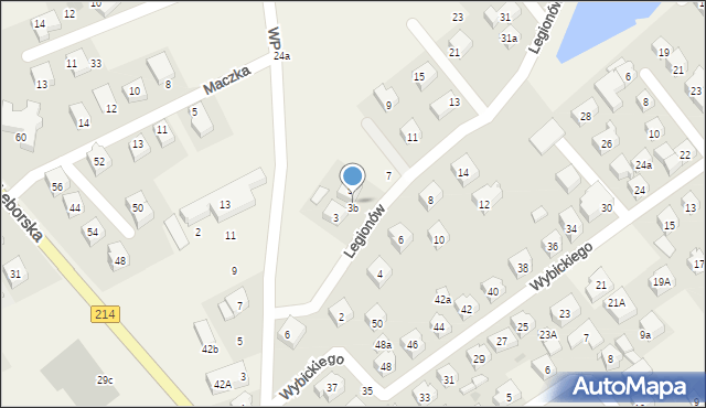 Sierakowice, Legionów, 3b, mapa Sierakowice