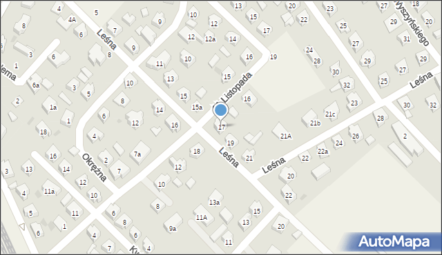 Sierakowice, Leśna, 17, mapa Sierakowice