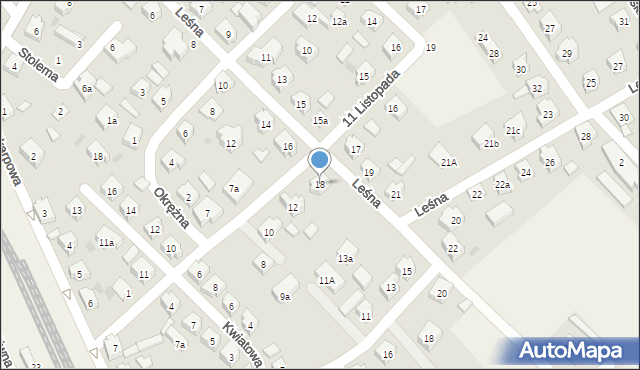 Sierakowice, Leśna, 18, mapa Sierakowice