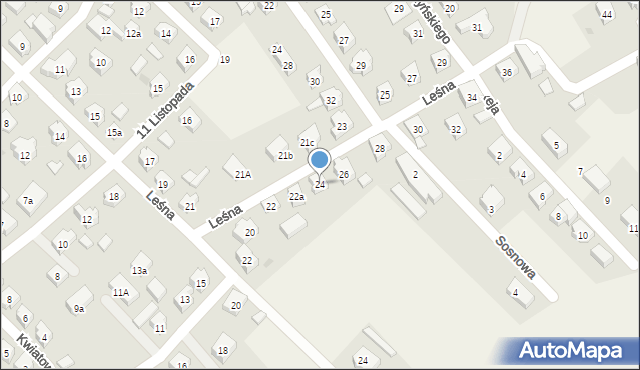 Sierakowice, Leśna, 24, mapa Sierakowice