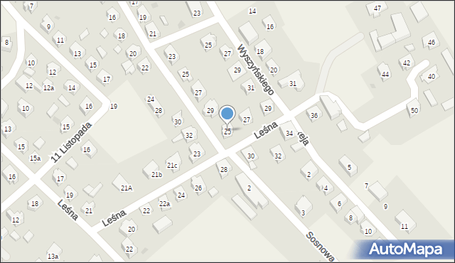 Sierakowice, Leśna, 25, mapa Sierakowice