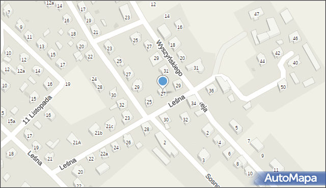 Sierakowice, Leśna, 27, mapa Sierakowice