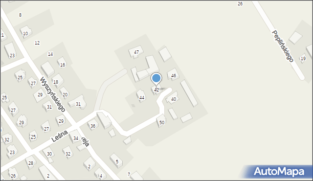 Sierakowice, Leśna, 42, mapa Sierakowice