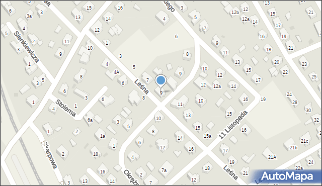 Sierakowice, Leśna, 9, mapa Sierakowice