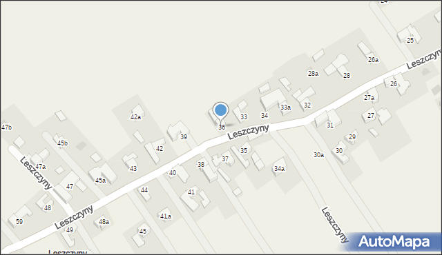 Sierockie, Leszczyny, 36, mapa Sierockie