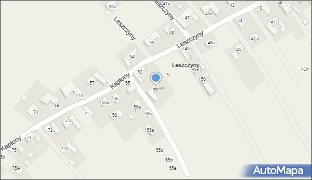 Sierockie, Leszczyny, 53, mapa Sierockie