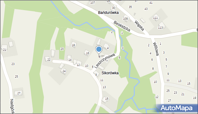 Skawinki, Leszczynowa, 6, mapa Skawinki