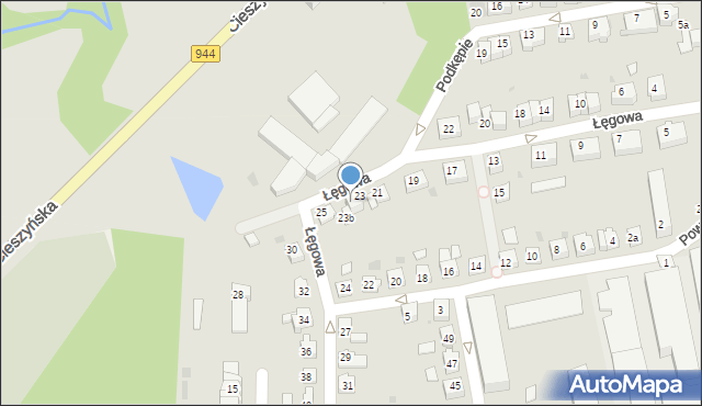 Skoczów, Łęgowa, 23a, mapa Skoczów