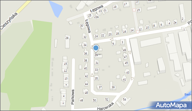 Skoczów, Łęgowa, 29, mapa Skoczów