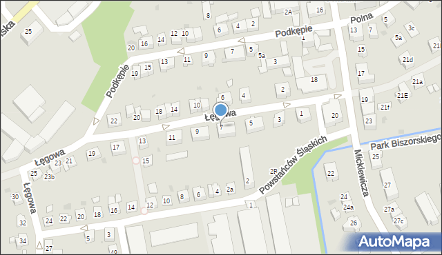 Skoczów, Łęgowa, 7, mapa Skoczów