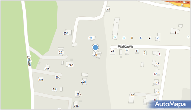 Skoczów, Leśna, 28, mapa Skoczów