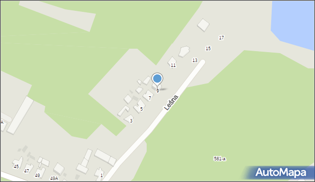 Skoki, Leśna, 9, mapa Skoki