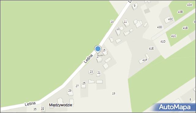 Skopanie, Leśna, 17, mapa Skopanie